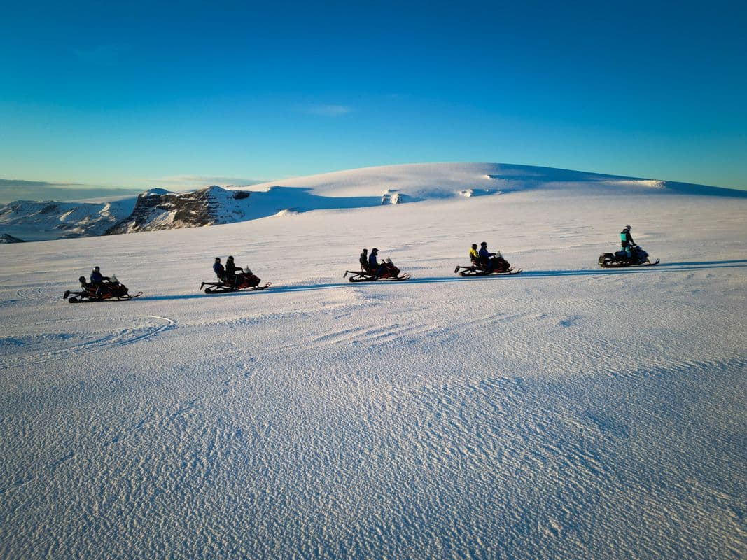 Snowmobile on Langjökull Glacier - Meet us in Husafell