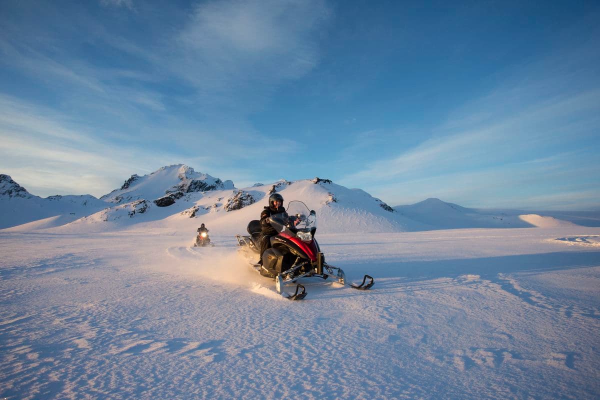  Hot Spring and Cool Glacier - Langjökull - Snowmobile and Secret Lagoon