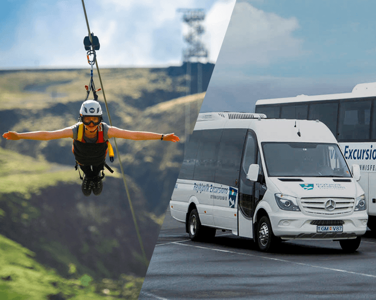 Mega Zipline -  Superman Ride with transfer from Reykjavik