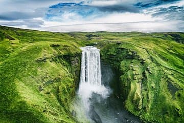Skogafoss from the air