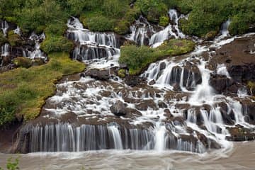 Lava waterfalls Iceland