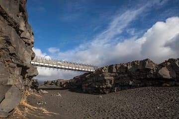 The Bridge between Continents is one of the possible 
highlights awaiting you on the Reykjanes Peninsula