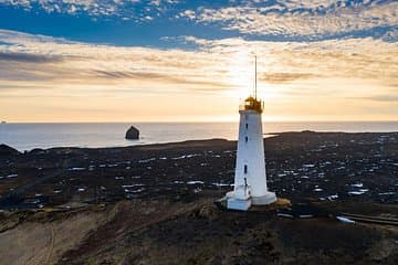 Reykjanesviti is Iceland's oldest lighthouse, located at Reykjanestá. It serves as a landfall light for Reykjavík and Keflavík.
