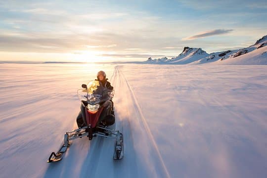 Snowmobiling on Langjokull Glacier and Secret Lagoon Tour