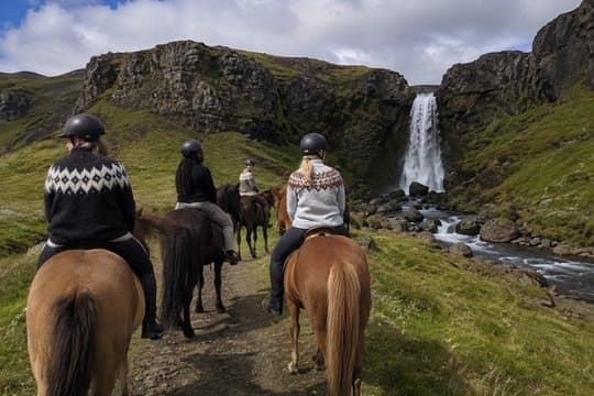 Írafoss Waterfall Horseback Riding Experience in South Iceland