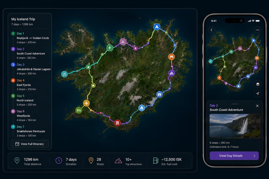GoIce Travel — Interactive Iceland Trip Planner with AI day-by-day routes