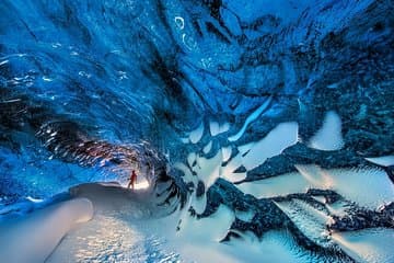 Ice caves in Iceland change shape each year as glaciers move and melt.