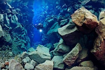Beautiful rock formations in Silfra