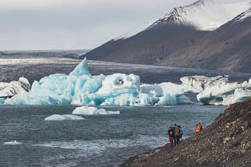 Otherworldly ice forms constantly shift and form a scenic backdrop.
