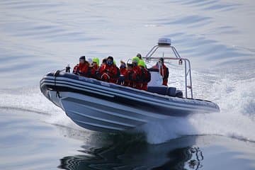 RIB boat zooms across the water!