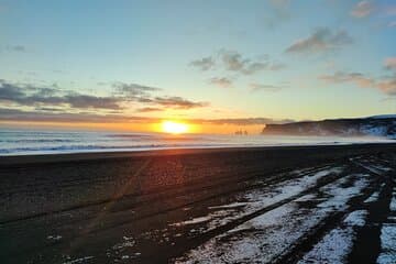 Black sand beach on the south coast