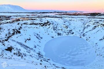 Kerið Volcanic Crater in Winter