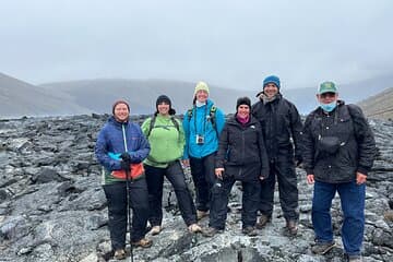 Visiting brand new lava fields.