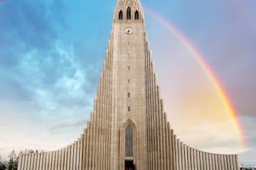 Hallgrimmskirkja, the big Church in downtown Reykjavik, one of the most famous landmarks in Reykjavik