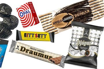 A selection of liquorice infused candy in Iceland