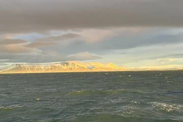 Enjoy stunning views of Esja mountain and the Icelandic coast during your Whale Watching cruise.