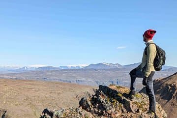 Admiring the view from the knife's edge