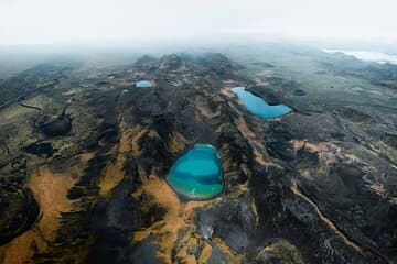 Mountains and hidden lakes while hiking