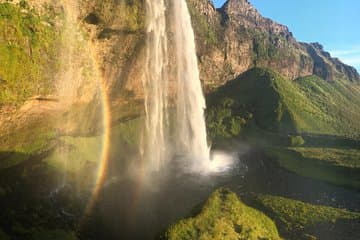 Seljalandsfoss Waterfall in the sunset