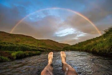 Soaking into the hot river
