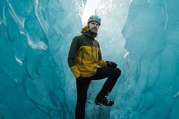 Blue ice feature on our ice cave tour October 2025