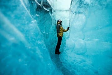 Blue ice feature on our ice cave tour October 2025