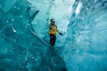 Blue ice feature on our ice cave tour October 2025