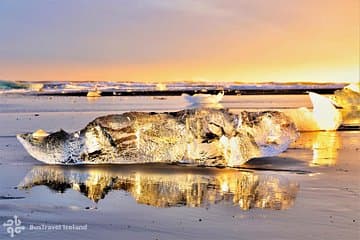 Ice glitters in the sunshine at Diamond Beach