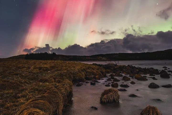Tour privado de caza de la aurora boreal en Reikiavik con chocolate caliente
